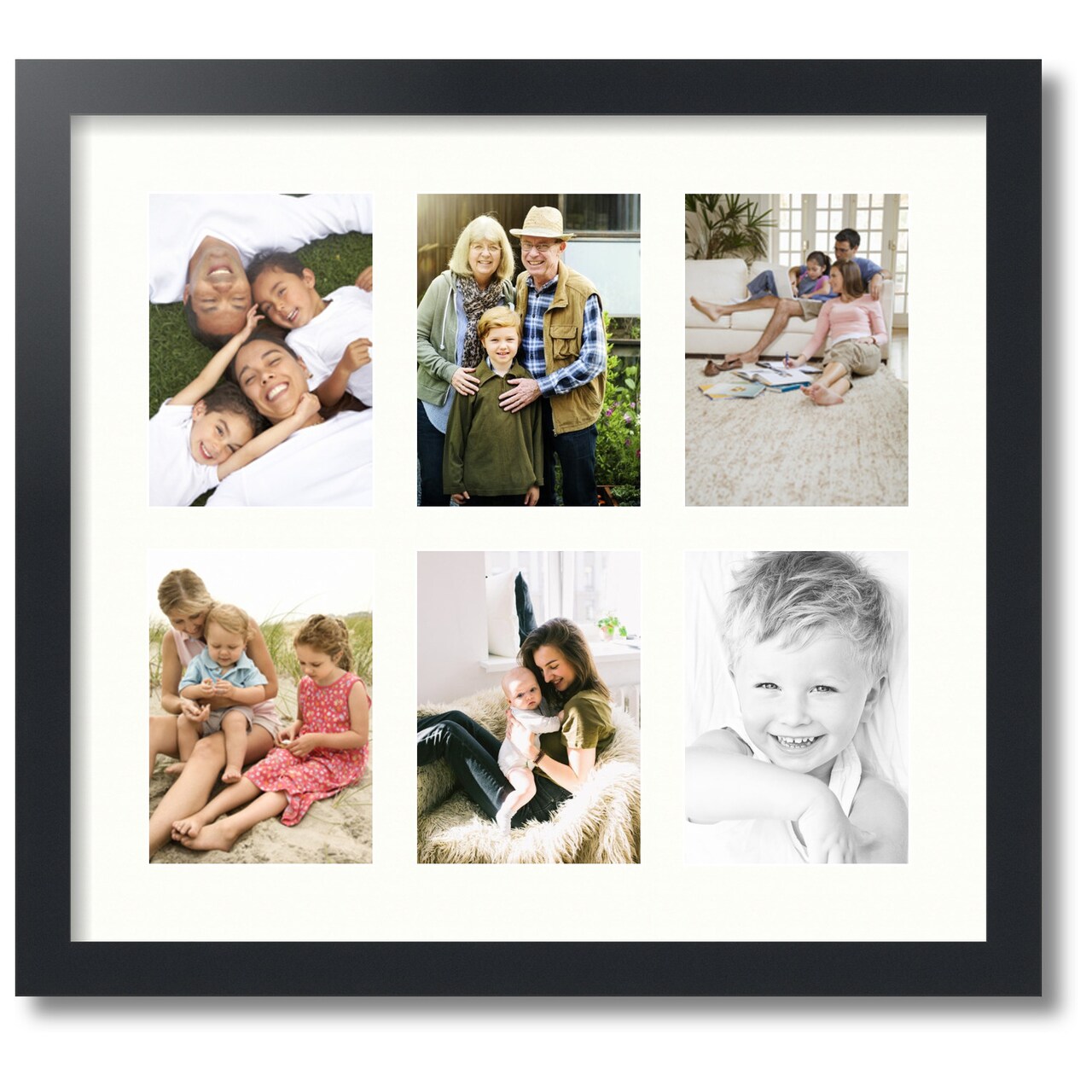 ArtToFrames Collage Photo Picture Frame with 6 - 5x7 inch Openings, Framed in Black with Over 62 Mat Color Options and Plexi Glass (CSM-3926-2041)